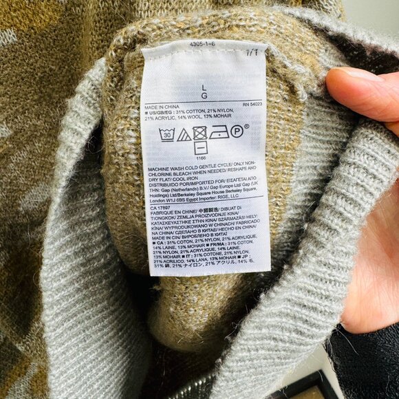 Banana Republic Camo Sweater Wool Blend W L - Picture 4 of 8